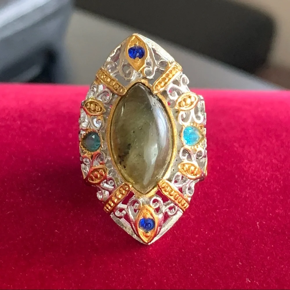 Rare Smokey Quartz Statement Ring Size 6.25/6.5 Stamped 316L SS Stainless Steel - Picture 5 of 17